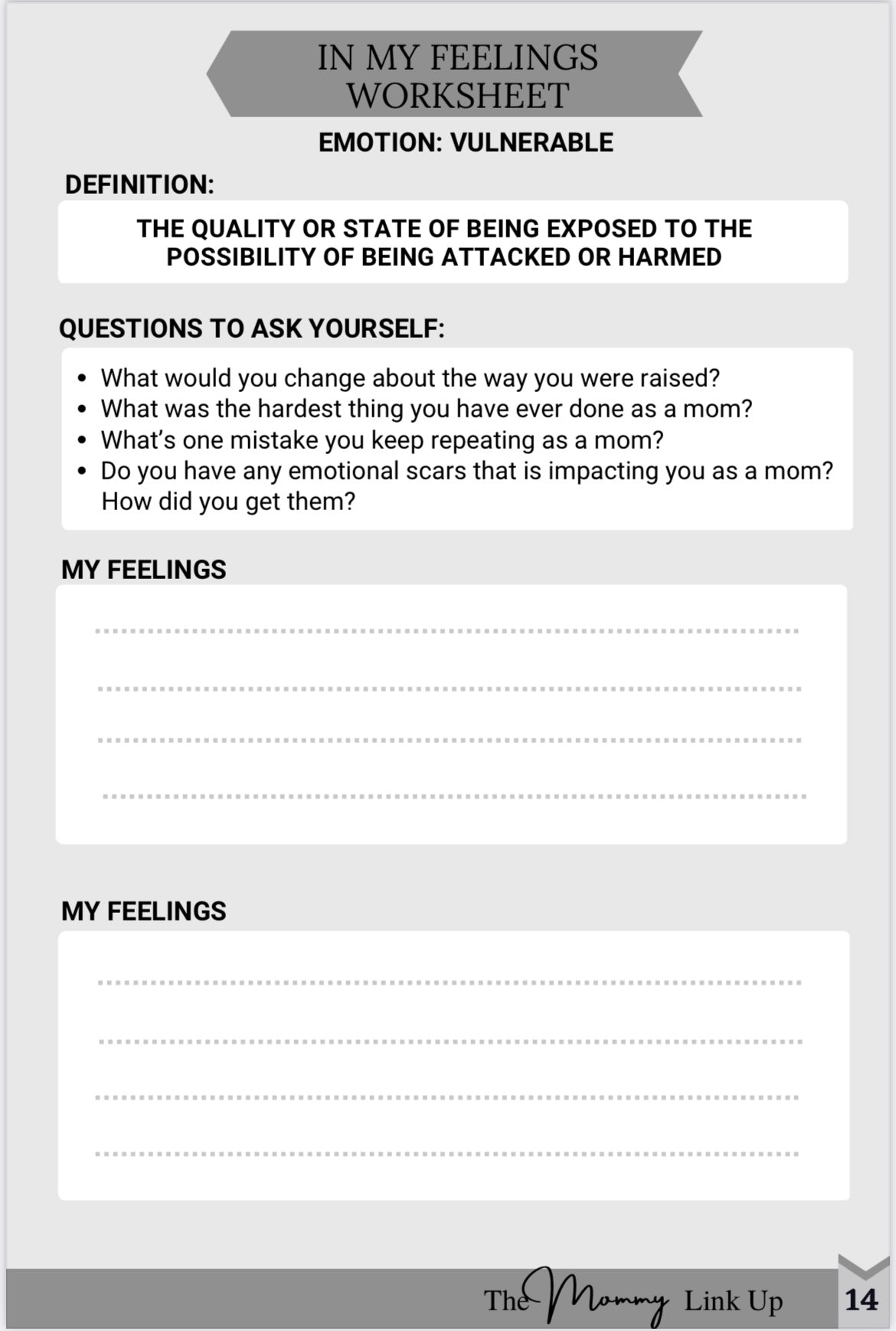 How to Process Your Feelings as a Mom Workbook